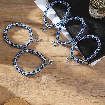 Браслеты из сплава со смоляными подвесками от сглаза