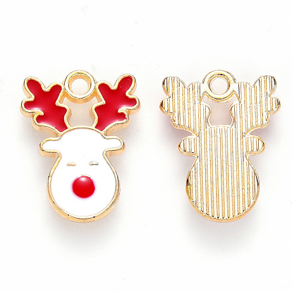 Alloy Enamel Pendants, for Christmas, Christmas Reindeer/Stag