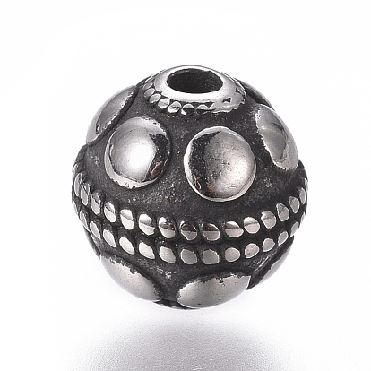 316 бусины из хирургической нержавеющей стали, полированный, круглые