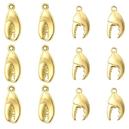 12 шт 2 стили 304 подвески из нержавеющей стали, амулет клешня краба