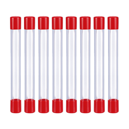 Прозрачные пластиковые трубки для хранения бусин из ПВХ, с крышкой