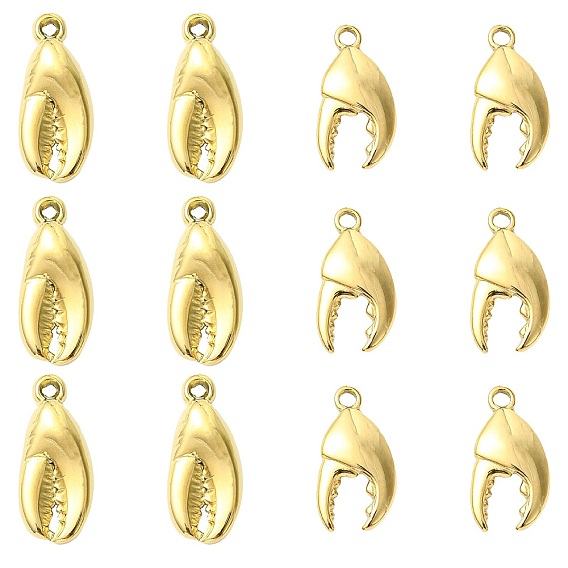 12 шт 2 стили 304 подвески из нержавеющей стали, амулет клешня краба