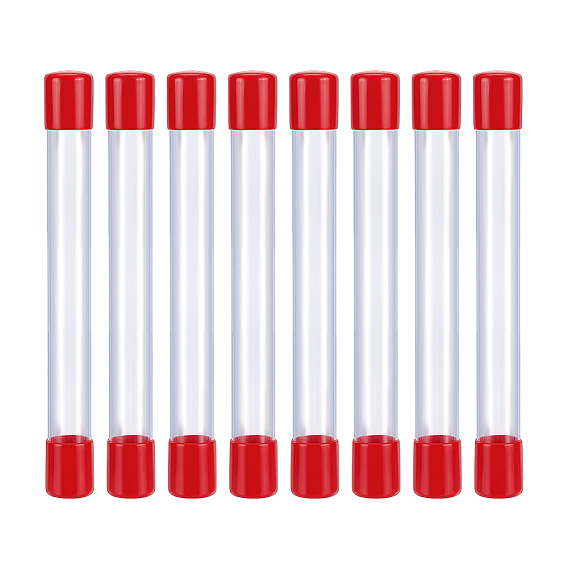 Прозрачные пластиковые трубки для хранения бусин из ПВХ, с крышкой