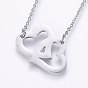 304 Stainless Steel Jewelry Sets, Stud Earrings and Pendant Necklaces, Heart