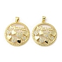 Mother's Day Theme Rack Plating Brass Micro Pave Cubic Zirconia Pendants, Long-Lasting Plated, Lead Free & Cadmium Free