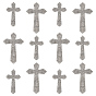 12Pcs 2 Styles Cross Hotfix Rhinestone (Hot Melt Adhesive On The Back), Iron on Patches, Rhinestone Trimming