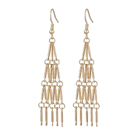 304 Stainless Steel Link Bar Dangle Earrings, Tassel Earrings