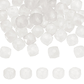 Natural Quartz Crystal Beads Strands, Rock Crystal, Faceted, Cube