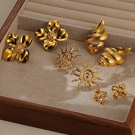 304 серьги-гвоздики из нержавеющей стали для женщин, реальный 18 k позолоченный