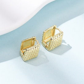 Серьги-кольца из латуни в форме ромба, долговечный, стойки покрытие, без свинца и без кадмия