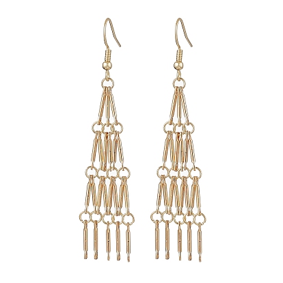 304 Stainless Steel Link Bar Dangle Earrings, Tassel Earrings