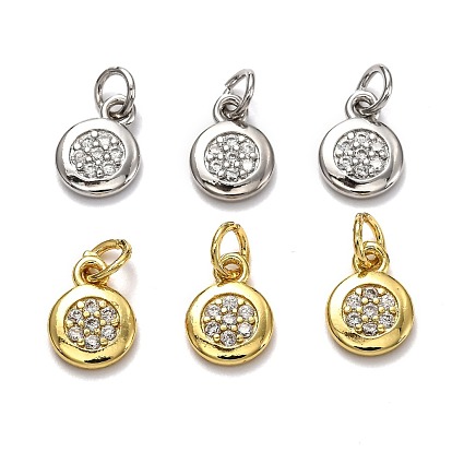 Латунные микро проложить кубического циркония прелести, с прыжковых колец, долговечный, плоско-круглые