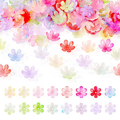 169 шт. прозрачные пластиковые колпачки для бусин, 6-лепестков цветка, два тона