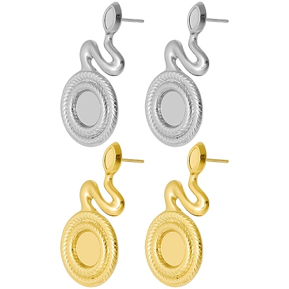 304 серьги-гвоздики из нержавеющей стали, украшения для женщин, змея