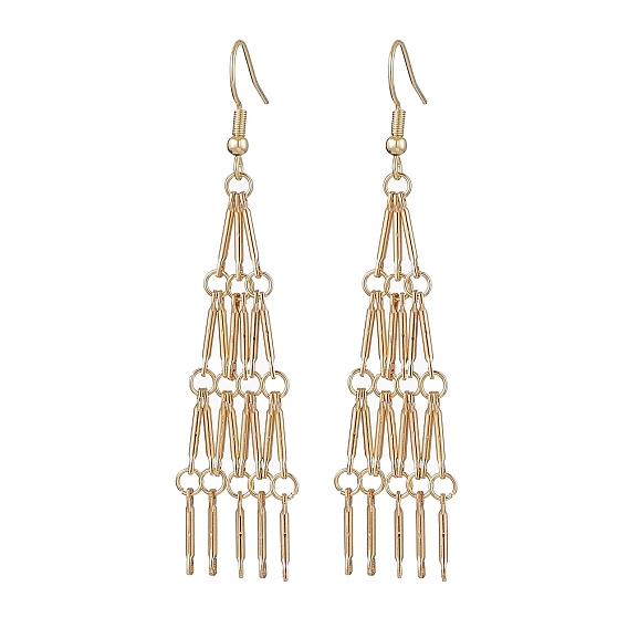 304 Stainless Steel Link Bar Dangle Earrings, Tassel Earrings