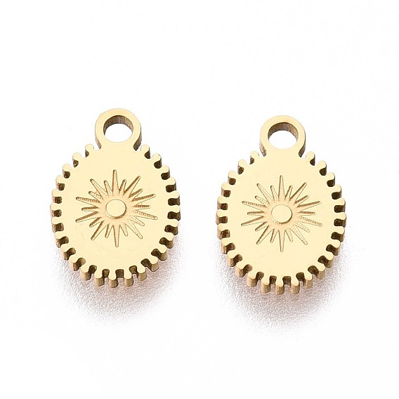 Ионное покрытие (ip) 304 брелоки из нержавеющей стали, лазерная резка, овальные со звездой