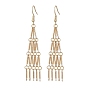 304 Stainless Steel Link Bar Dangle Earrings, Tassel Earrings