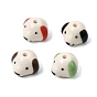 Handmade Porcelain Beads, Dog, Hand Painted, Famille Rose Porcelain