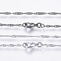 Eco-Friendly Rack Plating Brass Chain Necklaces, Singapore Chains/Water Wave Chains, Long-Lasting Plated