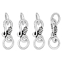 4 шт. 925 застежки S-образные из стерлингового серебра, с открытыми кольцами прыжковых