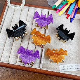 Halloween Bat Acrylic and Matal Claw Hair Clips, Hair Accessories for Girl Women