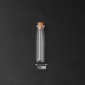 Mini contenants de perles de bouteille en verre à haute teneur en borosilicate, souhaitant bouteille, avec bouchon en liège