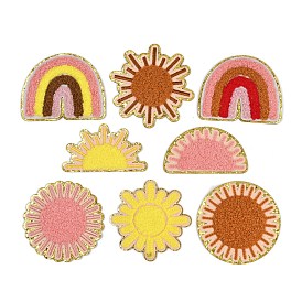 8 шт. заплатки из полиэфирной ткани, солнце и радуга