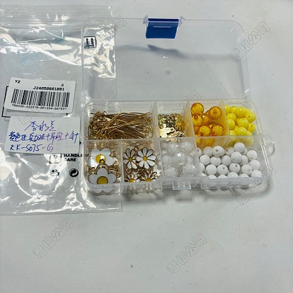 Kits de fabrication de boucles d'oreilles en alliage d'émail et de perles acryliques, bricolage