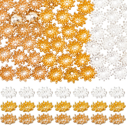 90Pcs 3 Colors Zinc Alloy Bead Caps, Flower