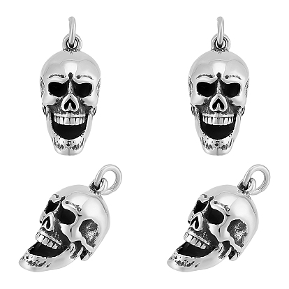 4 шт. 304 подвески из нержавеющей стали, череп