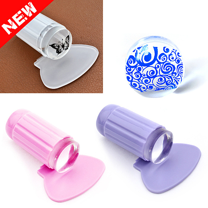Silicone Head Nail Art Seal Stamp and Scraper Set, Nail Printing Template Tool