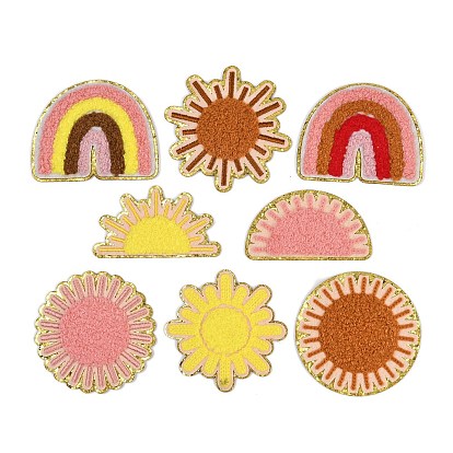 8 шт. заплатки из полиэфирной ткани, солнце и радуга