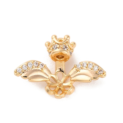 Латунные микро проложить четкие кубического циркония кулон поручительств, крыло, корона