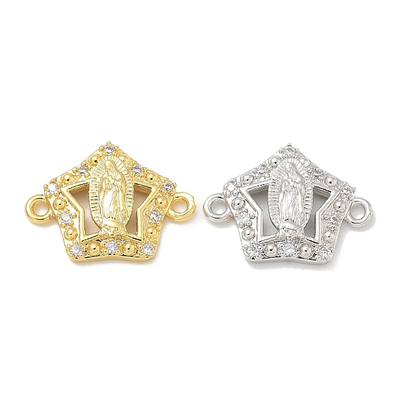 Стойка покрытие латунь микропаве прозрачный кубический цирконий звезда с подвесками-соединителями Девы Марии, долговечный, без свинца и без кадмия