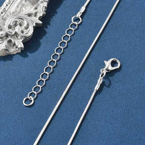 Brass Round Snake Chain Necklace Making, with Lobster Claw Clasps