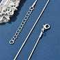 Brass Round Snake Chain Necklace Making, with Lobster Claw Clasps