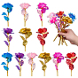 24Pcs 6 Colors Plastic Artificial Rose Flower for Valentine's Day
