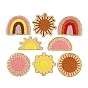 8 шт. заплатки из полиэфирной ткани, солнце и радуга