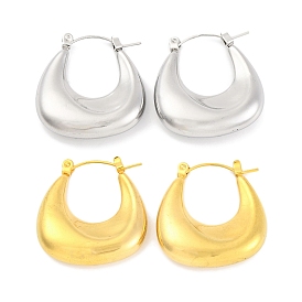 Teardrop Ion Plating(IP) 304 Stainless Steel Hoop Earring