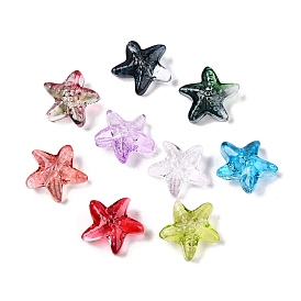 Gradient Color Baking Paint Transparent Glass Beads,  Starfish