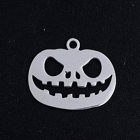 201 Stainless Steel Charms, For Halloween, Pumpkin Jack-O'-Lantern Jack-o-Lantern