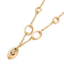 304 collar con colgante de ojo de caballo de acero inoxidable con eslabón ovalado para mujer