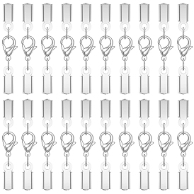 20Pcs 304 Stainless Steel Lobster Claw Clasps with Cord Ends