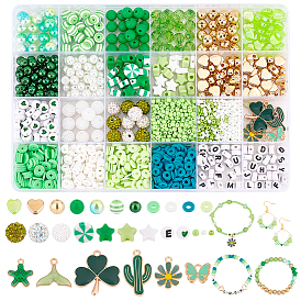 Набор ювелирных изделий diy, включая стеклянные, полимерные глины, акриловые и пластиковые бусины CCB, Подвески из эмали и сплава