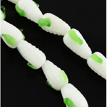 Handmade Lampwork Beads, Corn, 17x11x9mm, Hole: 2mm
