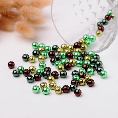 Choc-Mint Mix Pearlized Glass Pearl Beads