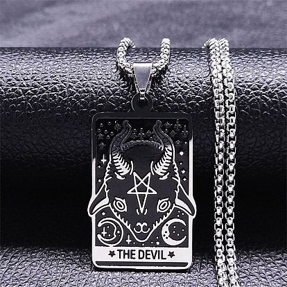 201 ожерелье с подвеской из эмали из нержавеющей стали, Таро Дьявола