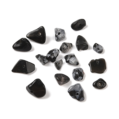 Natural Snowflake Obsidian Chip Beads