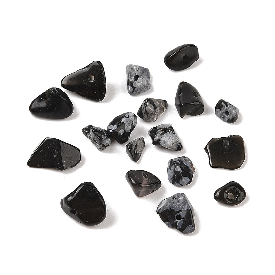 Natural Snowflake Obsidian Chip Beads