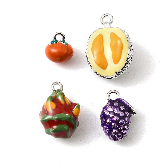 Латунь эмаль подвески, без кадмия, без никеля и без свинца, Реальная платина, фрукты
